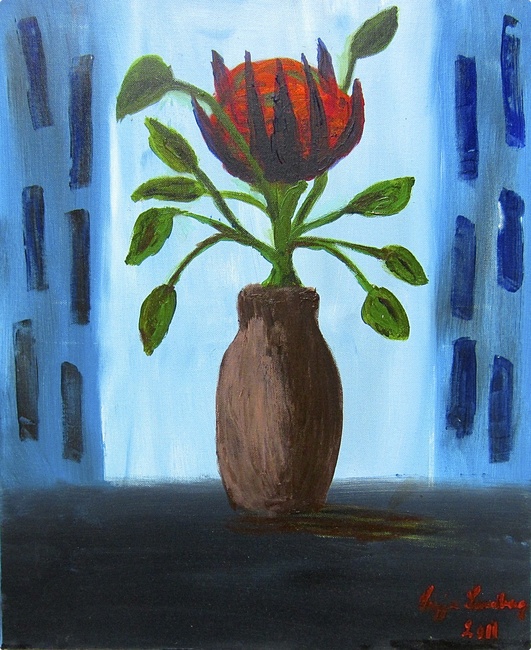 Röd blomma av Lizzie Lundberg
